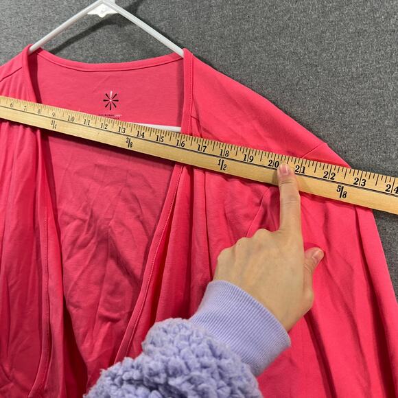 Isaac Mizrahi LIVE! Essentials Pima Cotton Cardigan Strawberry Pink Size 4X - Picture 6 of 10